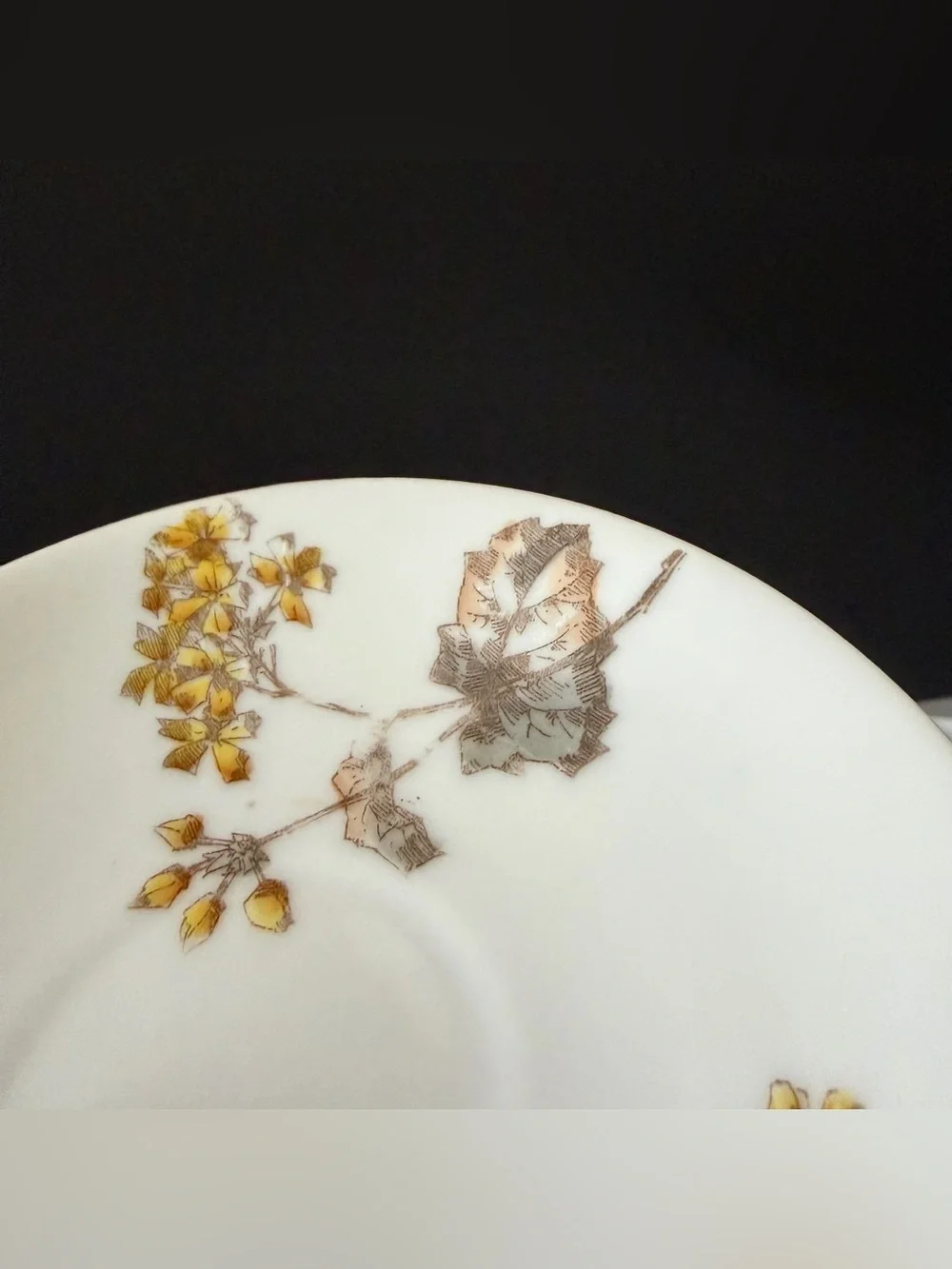 SET of 7 Espresso Demitasse Cup & Saucers - Yellow Floral - Haviland Limoges